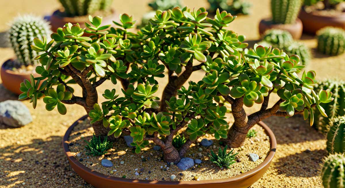 albero di giada in giardino