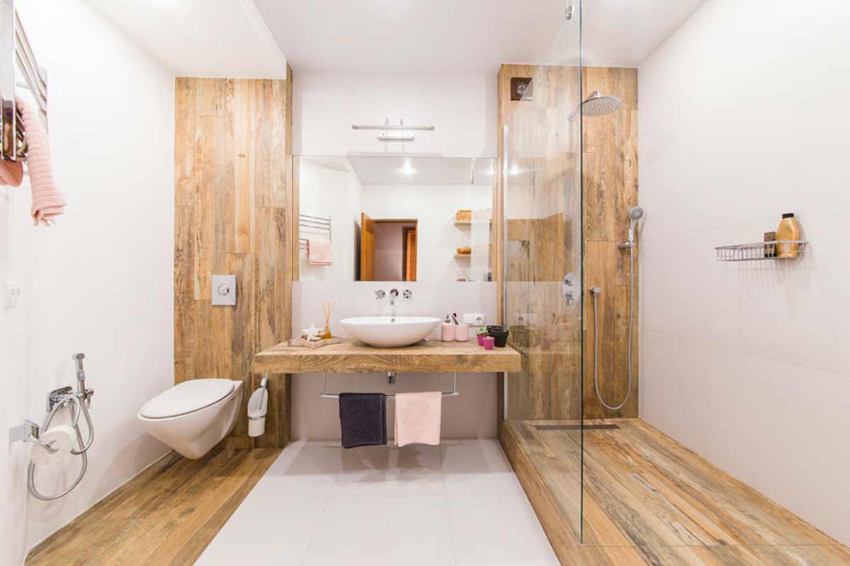 Bagno moderno con doccia walk