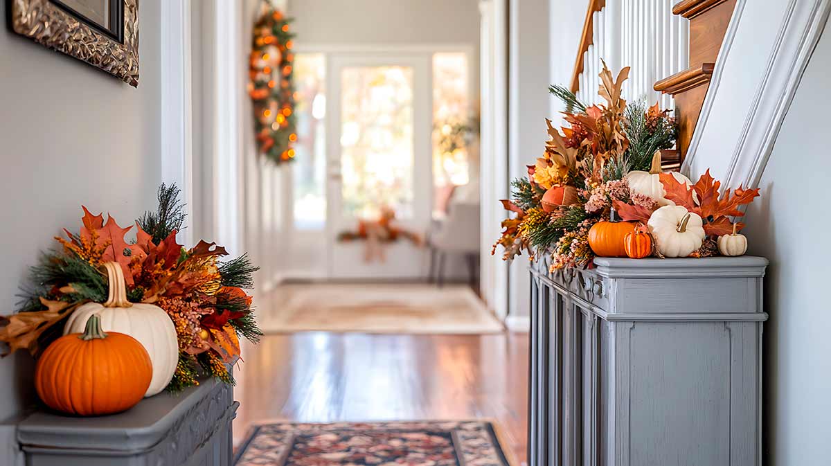 ingresso di casa in autunno