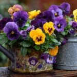 Annaffiatura della viola del pensiero