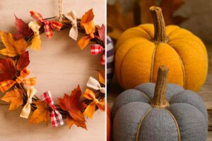Decorazioni d’autunno con materiali di riciclo