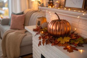 Camino decorato per l’autunno