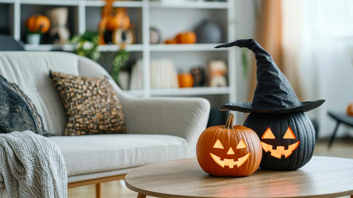 centrotavola con zucca per Halloween