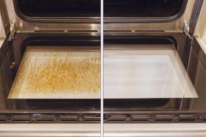 Forno incrostato: come pulirlo con aceto e bicarbonato