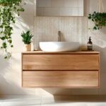 Bagno piccolo naturale: legno e piante per un’atmosfera più calda e respirabile