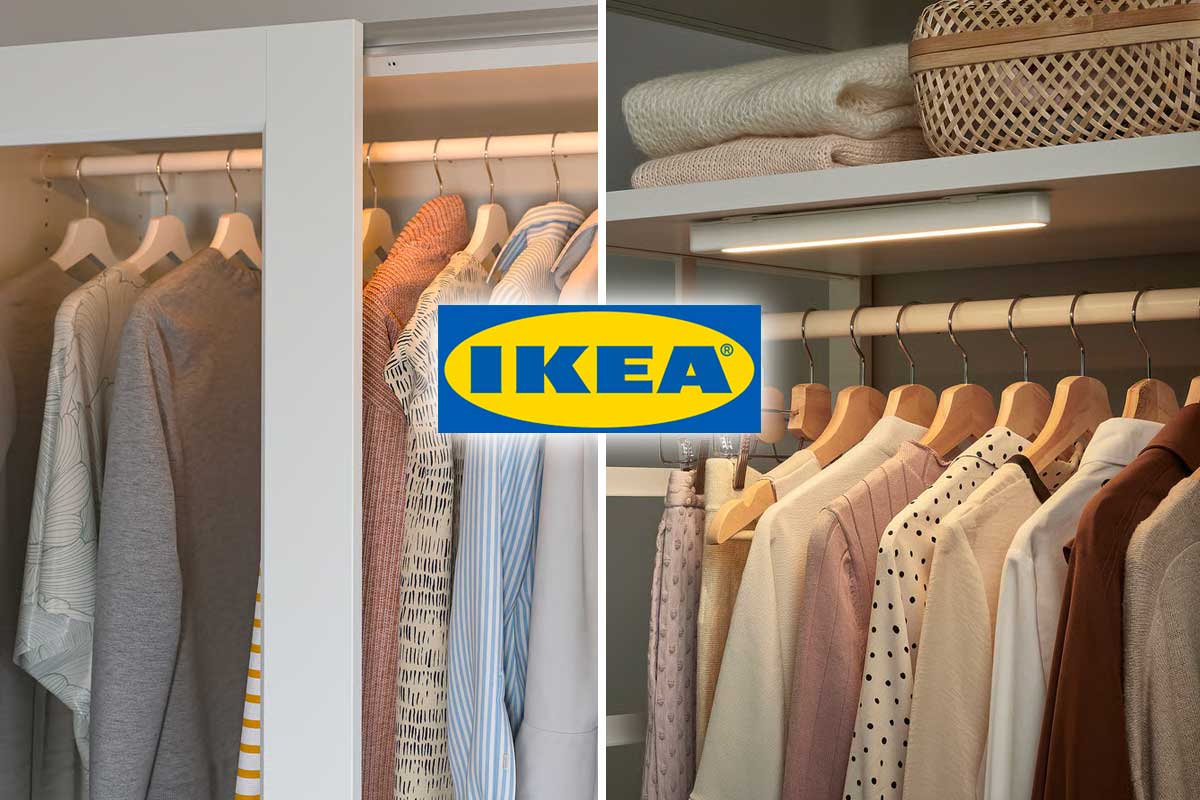 Le barre e luci con sensore IKEA che rendono la cabina armadio più comoda ogni giorno