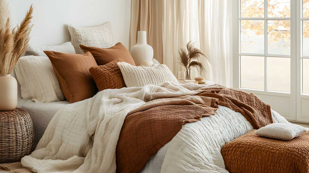 camera da letto hygge in inverno