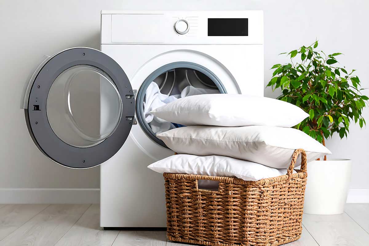 Cuscini imbottiti: quando affidarli alla lavatrice e quando preferire il lavaggio a secco