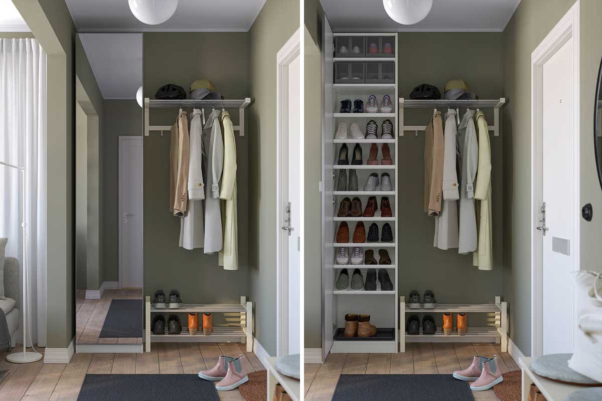 Guardaroba PAX / ÅHEIM ideale per l'ingresso piccolo