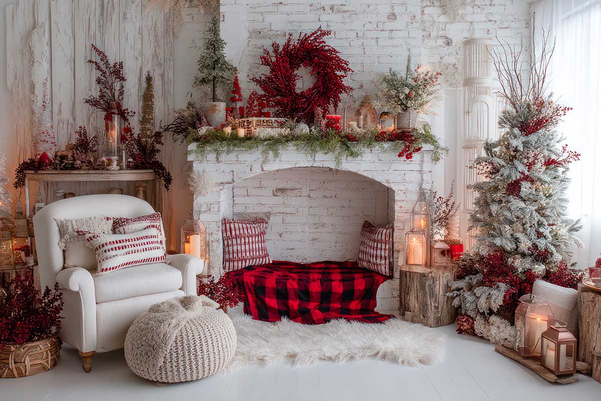 Salotto natalizio stile cottage