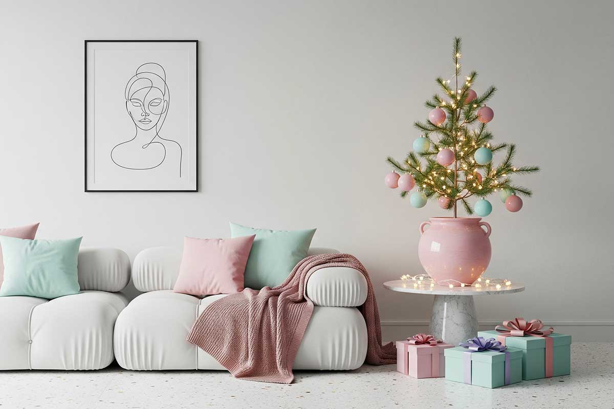 Natale pastello: l’idea elegante che illumina la casa con toni soft e decorazioni leggere
