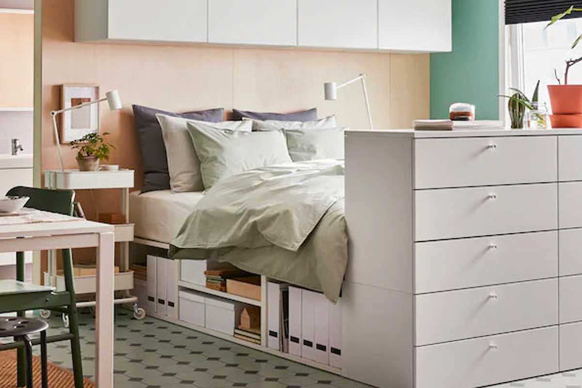 il sistema PLATSA di Ikea in camera da letto