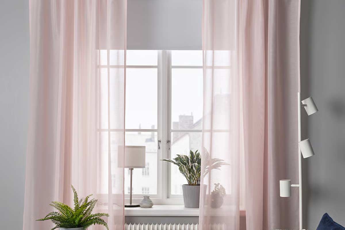 STENFRÖ tende sottili rosa, 2 teli