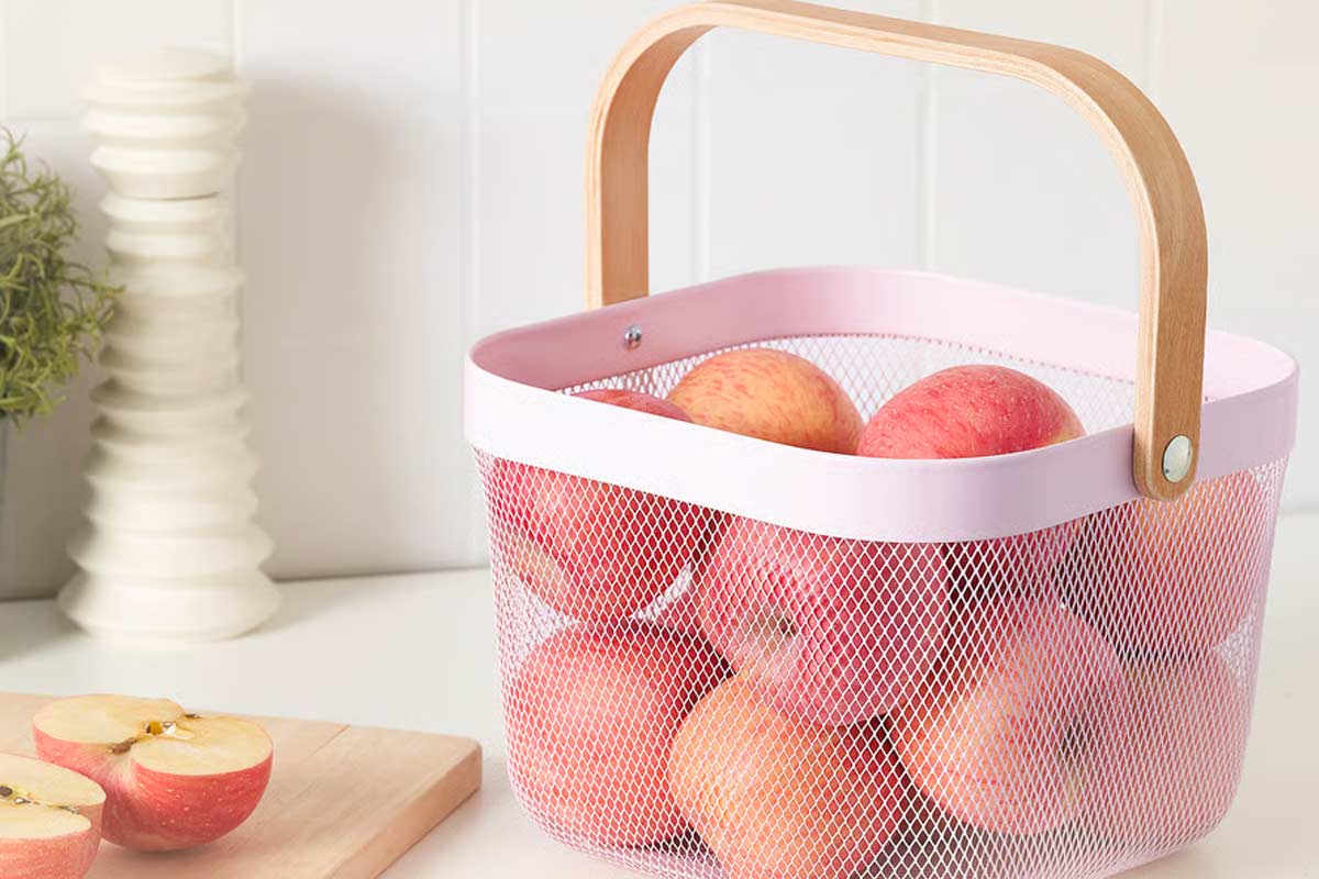 RISATORP cestino in rete rosa