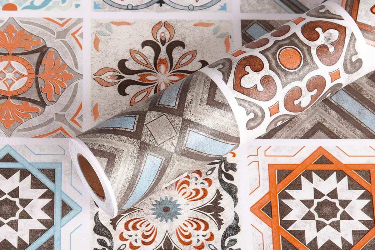 Carta da parati effetto maioliche