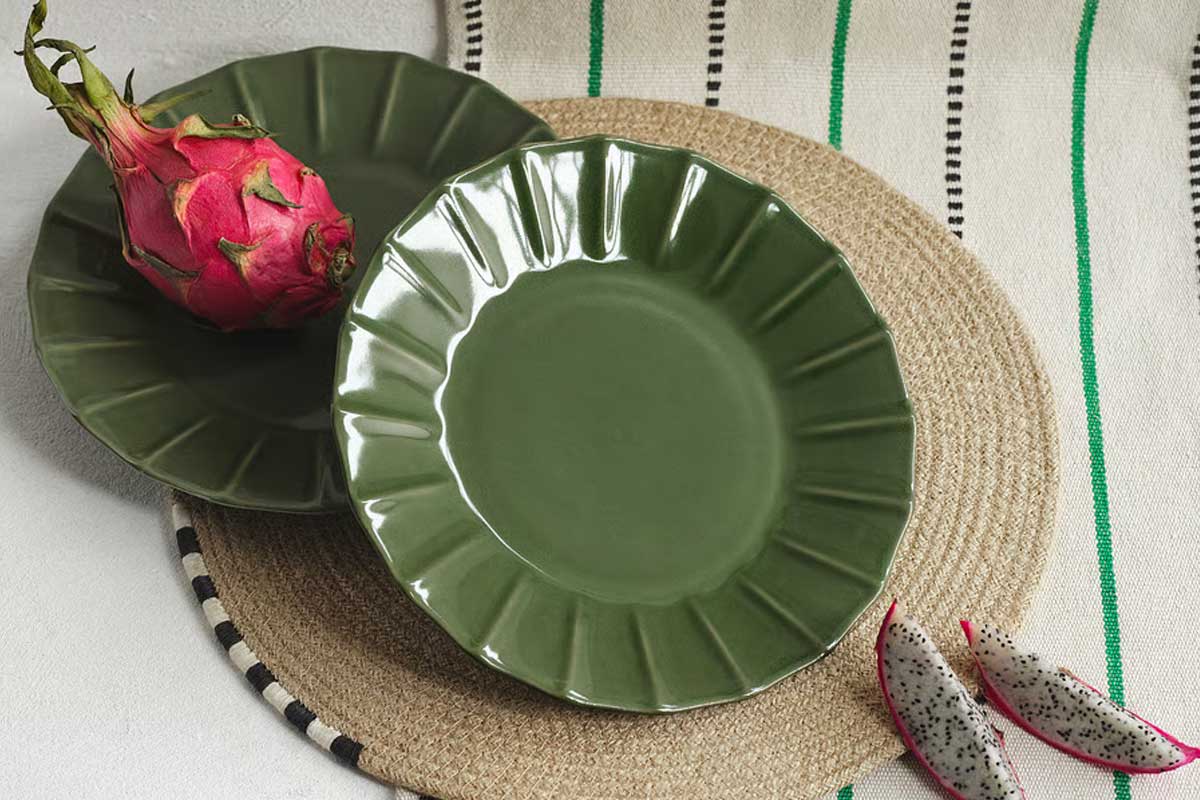 MÄVINN Piatto verde in gres