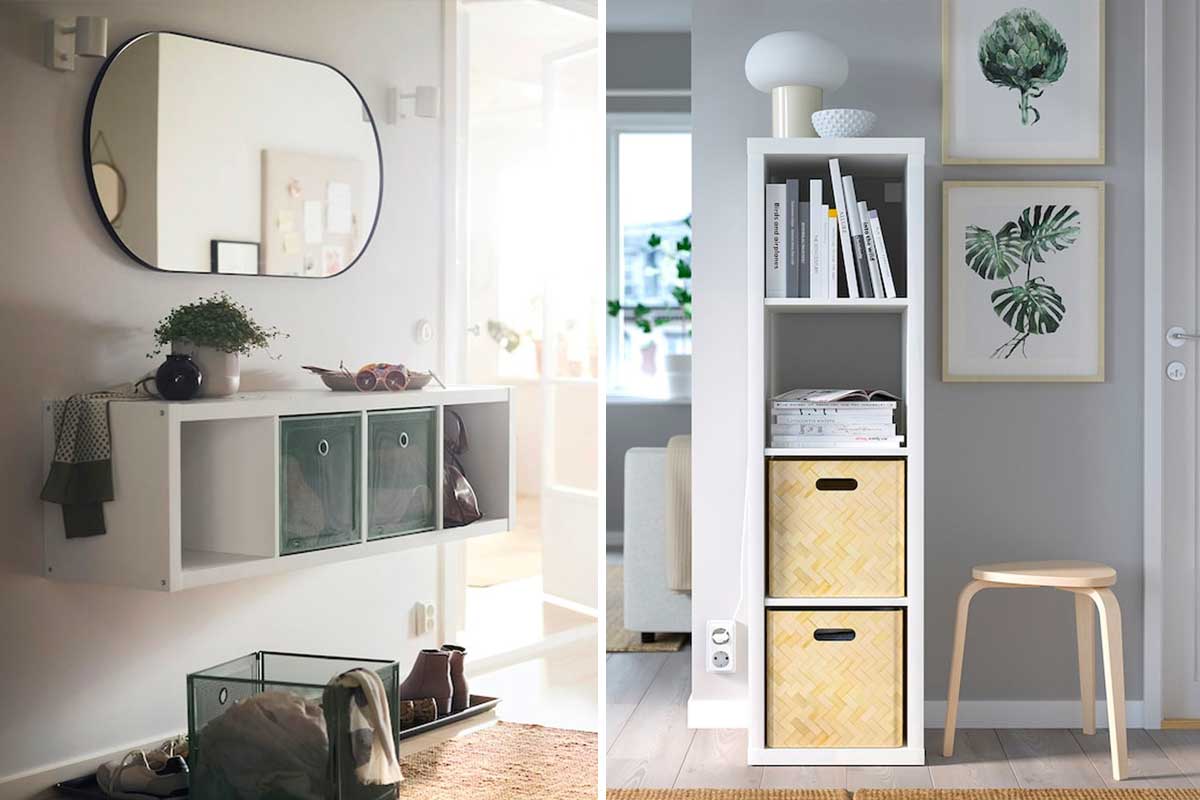 Kallax IKEA per arredare un ingresso piccolo