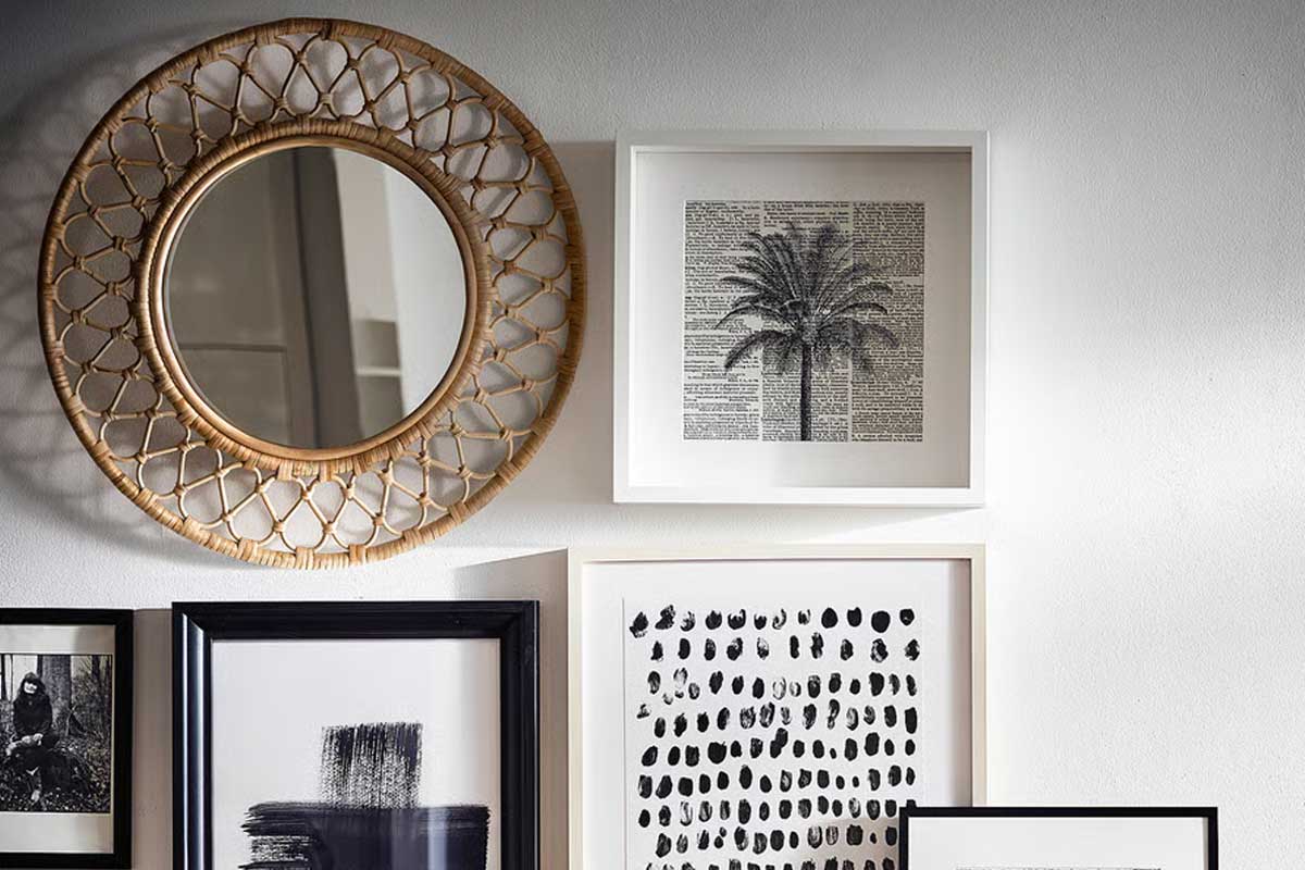 specchio GRINSBOL di IKEA stile boho chic