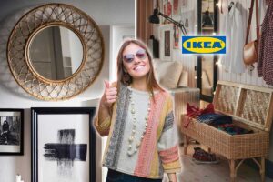 IKEA boho chic: fibre naturali, legno chiaro e luci morbide per un salotto più accogliente