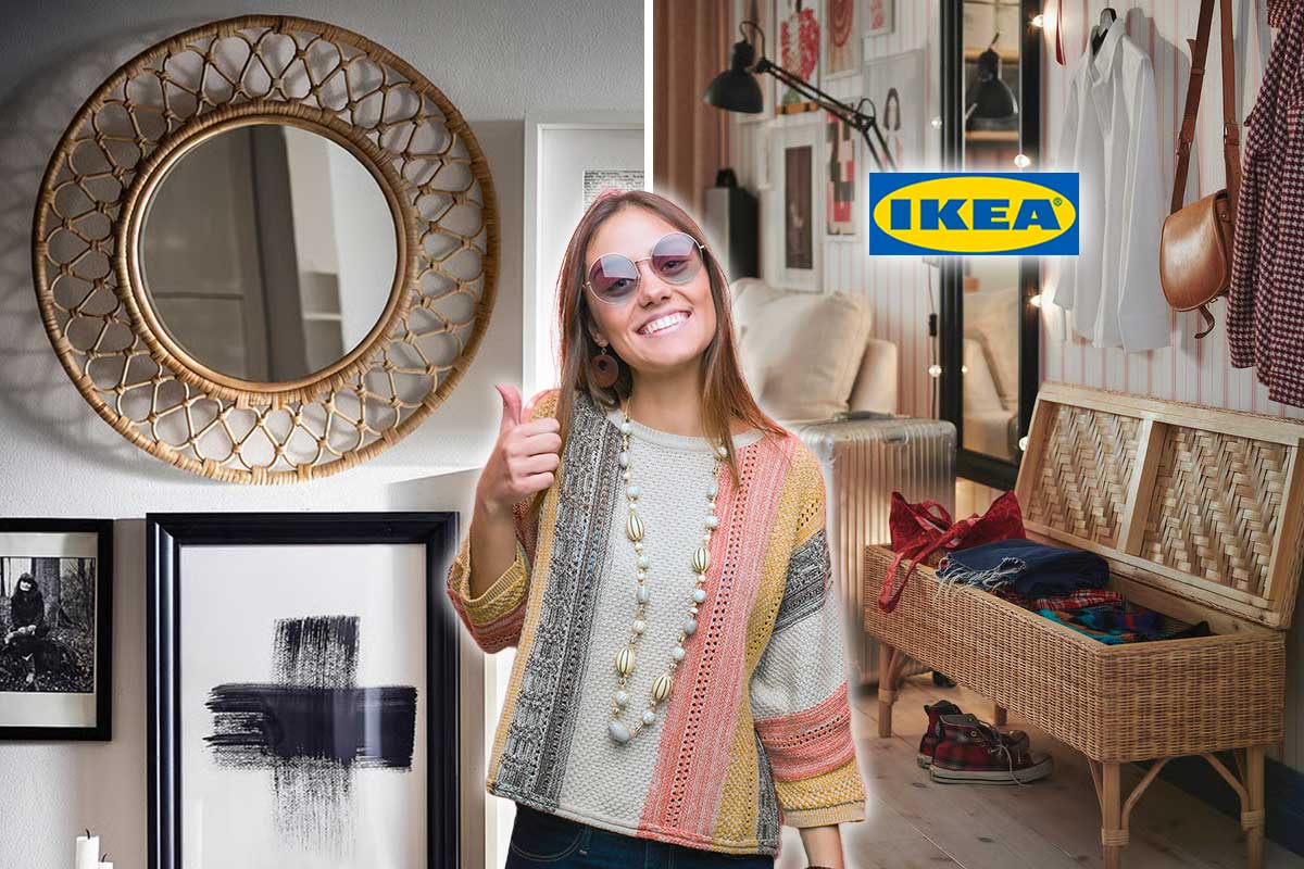 IKEA boho chic: fibre naturali, legno chiaro e luci morbide per un salotto più accogliente