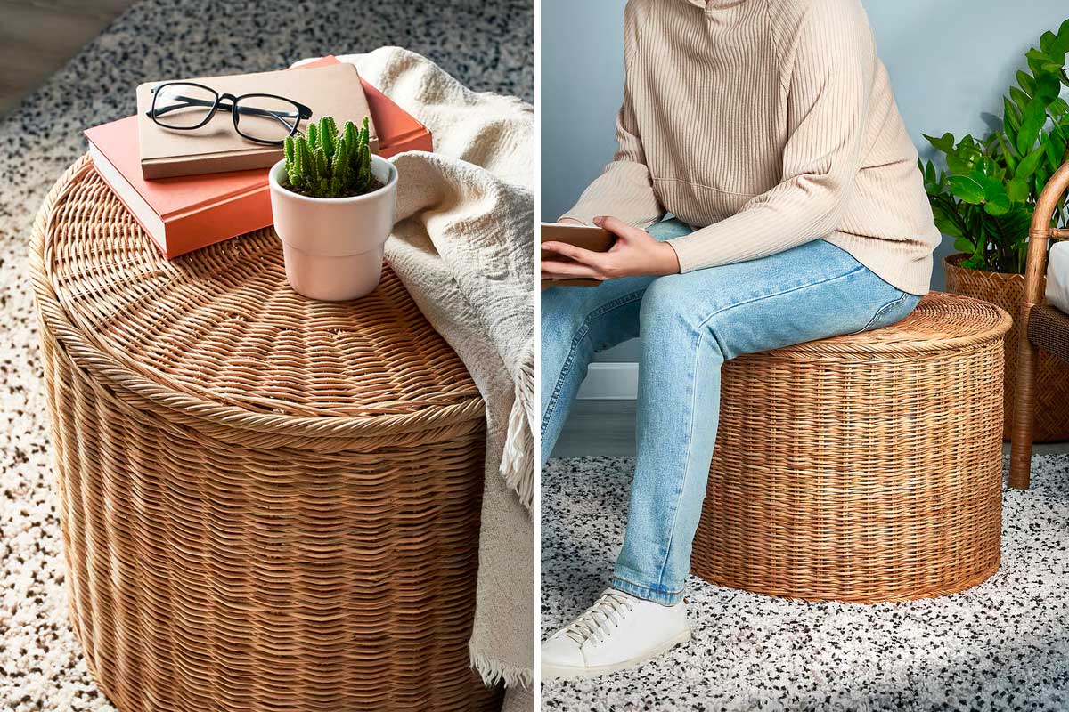 Pouf con contenitore IKEA TOLKNING