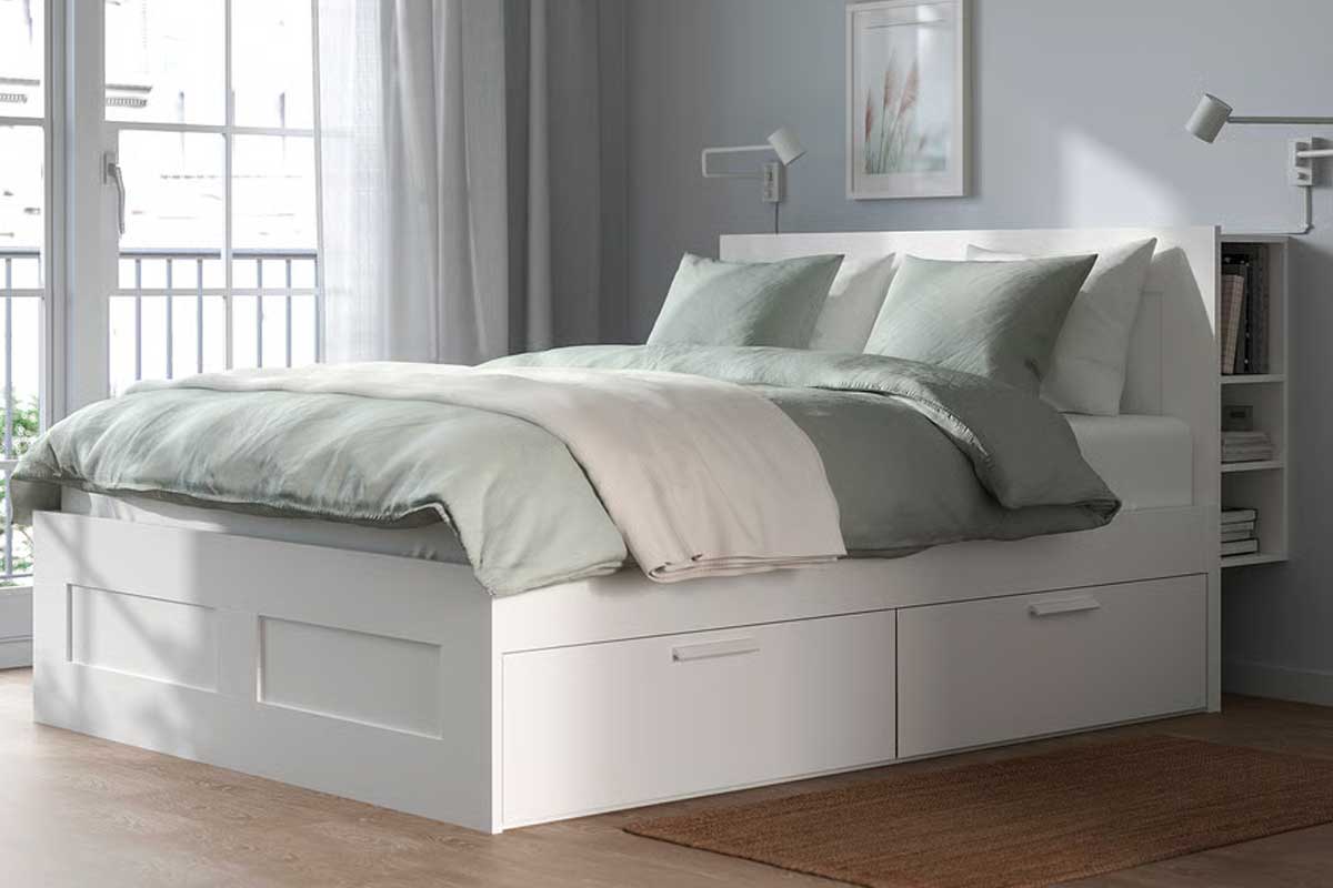 struttura IKEA BRIMNES con contenitore e testiera