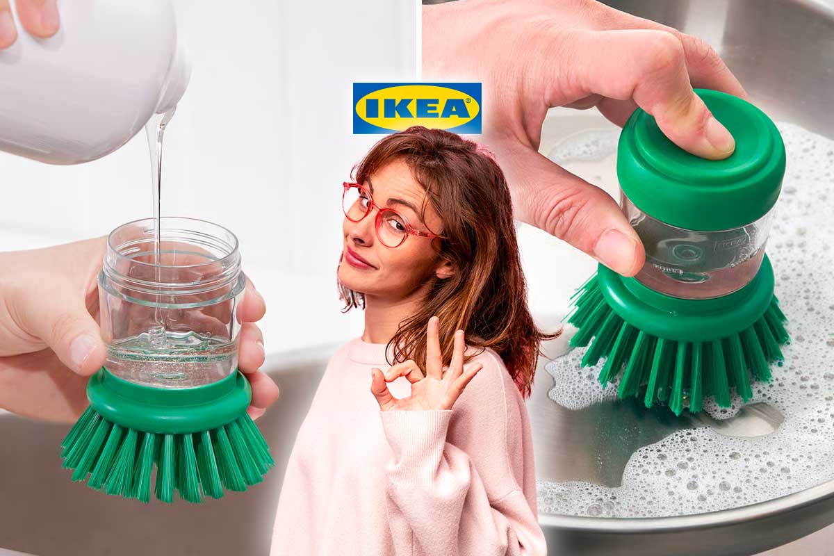 Addio spugne e spreco di detersivo: la spazzola IKEA da 1,50 € che fa davvero la differenza in cucina