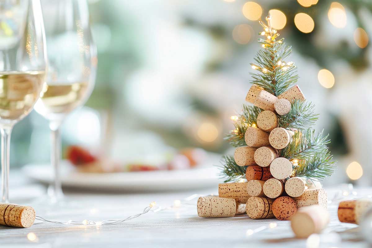Alberello di Natale con tappi di sughero
