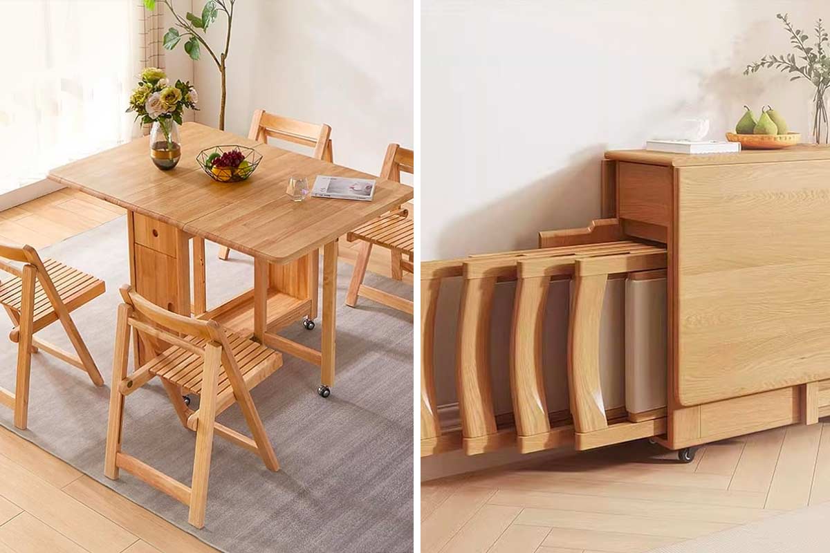 Questo tavolo pieghevole scompare quando non serve (ed è perfetto per case piccole)