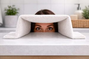 Asciugamano rigido come il cartone