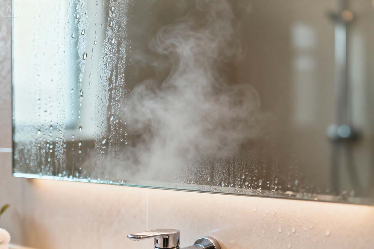 condensa specchio della doccia