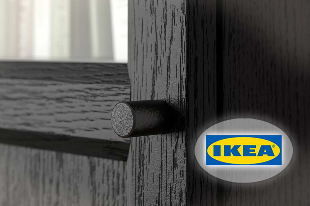 Nuova IKEA BILLY con ante a vetro, color nero effetto legno
