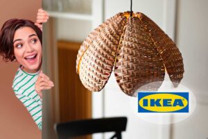lampada SANDKORN di IKEA in rattan stile vintage
