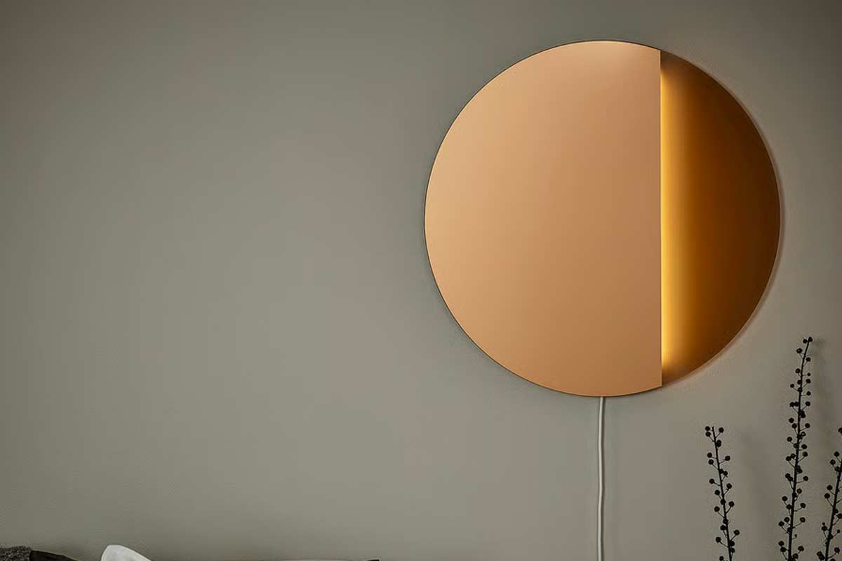specchio/illuminazione a LED IKEA con vetro color bronzo