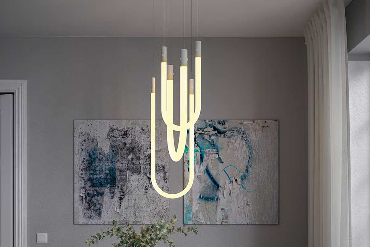 lampada a sospensione in vetro smerigliato IKEA in fine serie