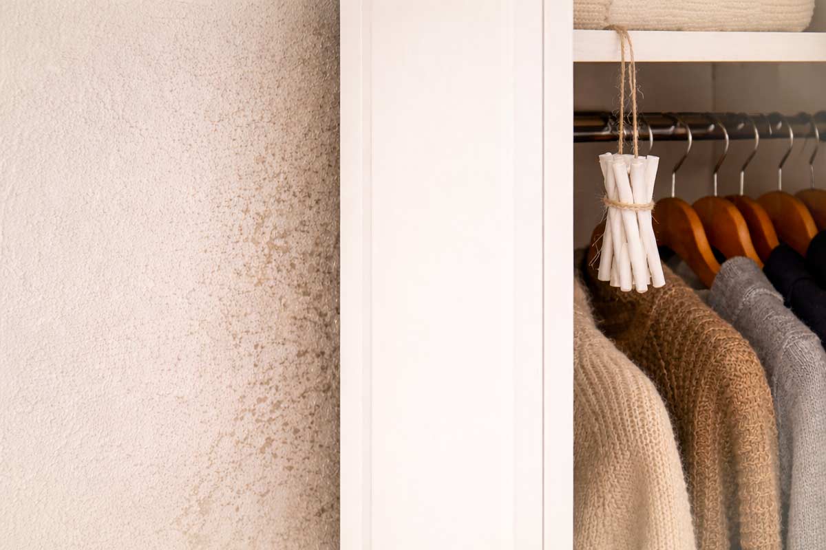 Muffa dietro l'armadio.