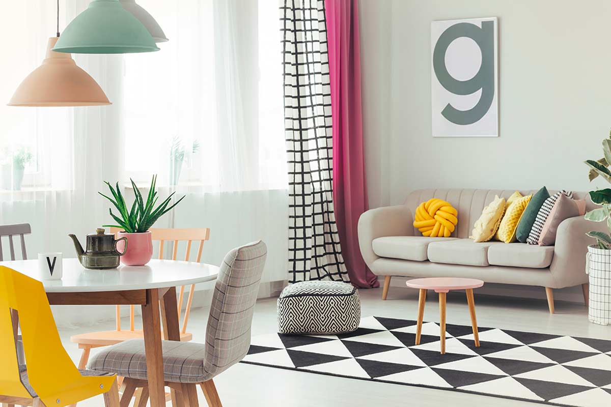 Interno moderno con colori pastello, foto © Photographee.eu