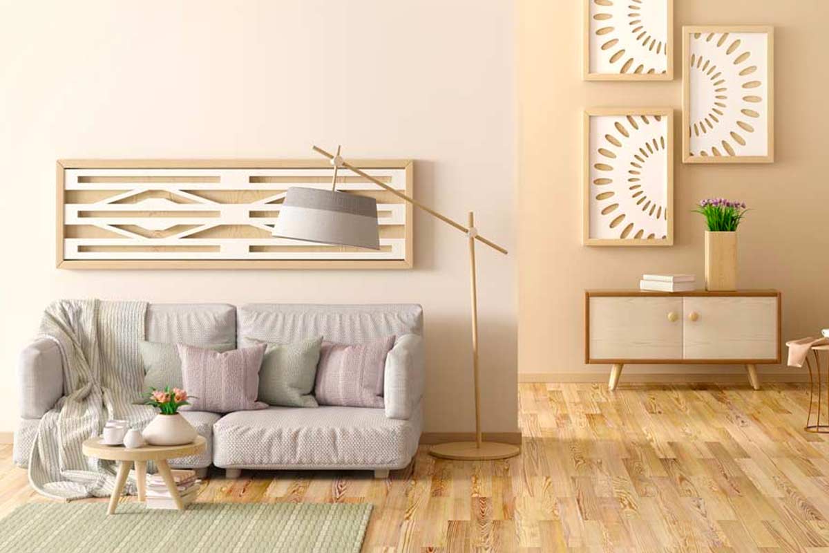 Salotto moderno con tonalità tortora, Foto © innluga