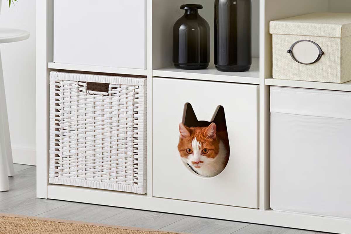 Casetta Kallax di IKEA per gatti