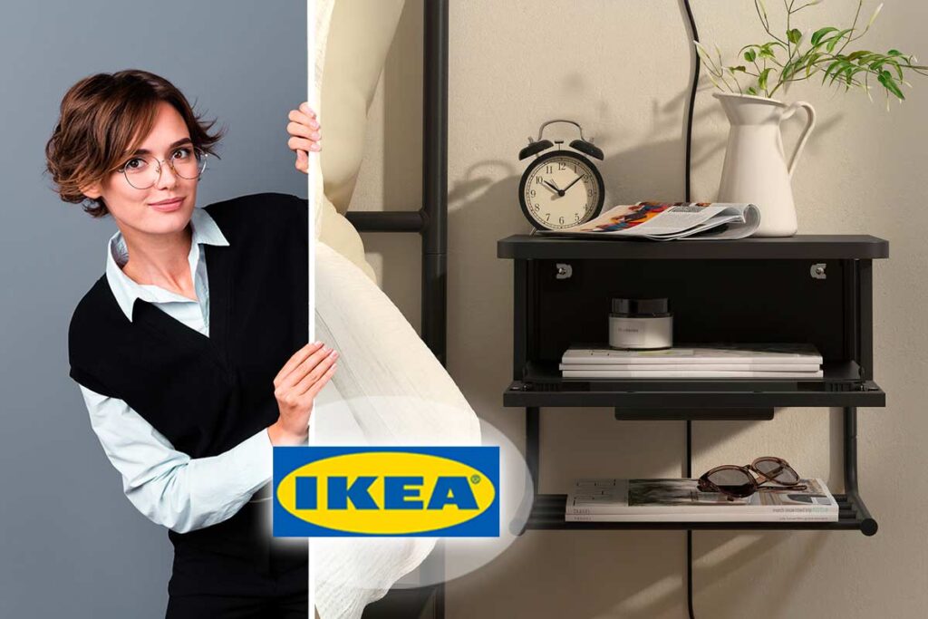 Comodino sospeso IKEA: l’ultima novità in metallo ispirato al design vintage che costa meno di 30 euro