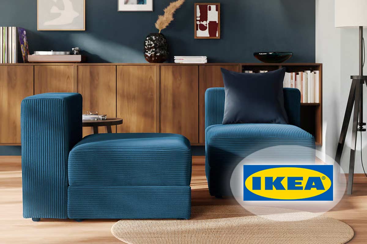 IKEA JÄTTEBO in velluto a coste blu scuro in offerta