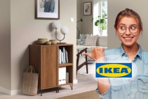 IKEA EKET effetto noce e metallo nero