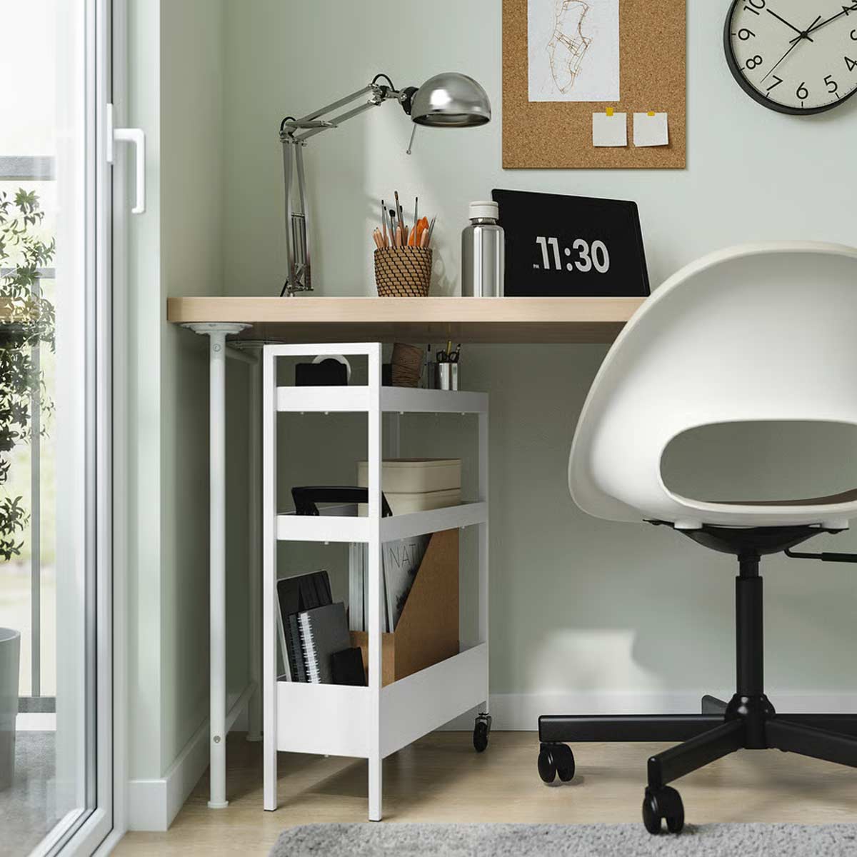 carrello NISSAFORS di IKEA sotto una scrivania