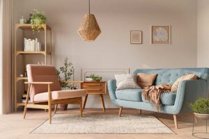 Parete color tortora in soggiorno, abbinamenti per evitare l'effetto piatto