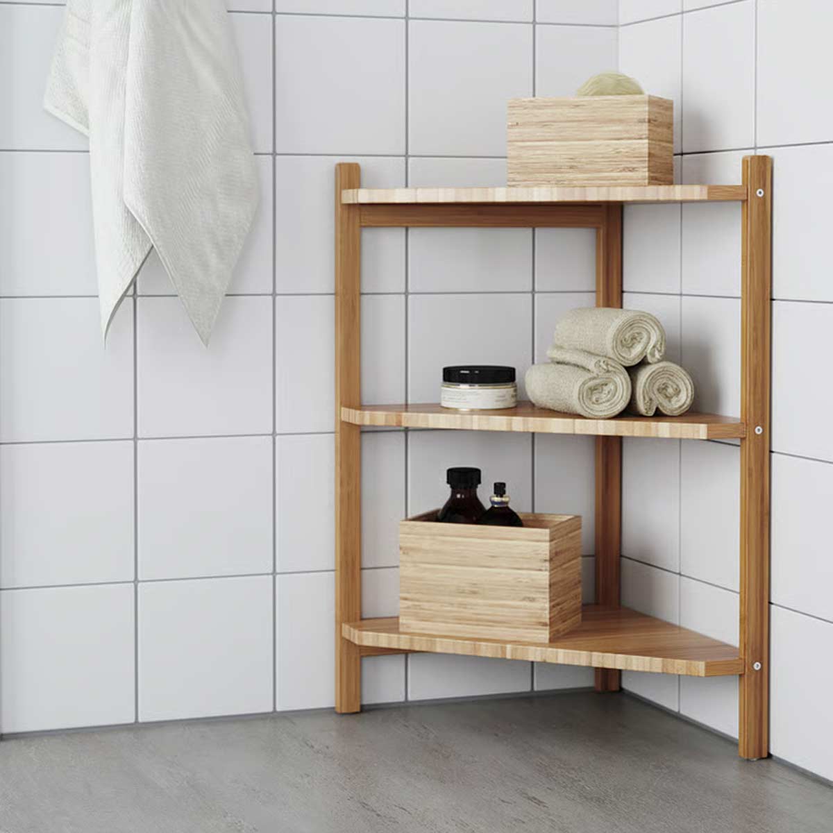 Scaffale angolare in bambù IKEA RÅGRUND