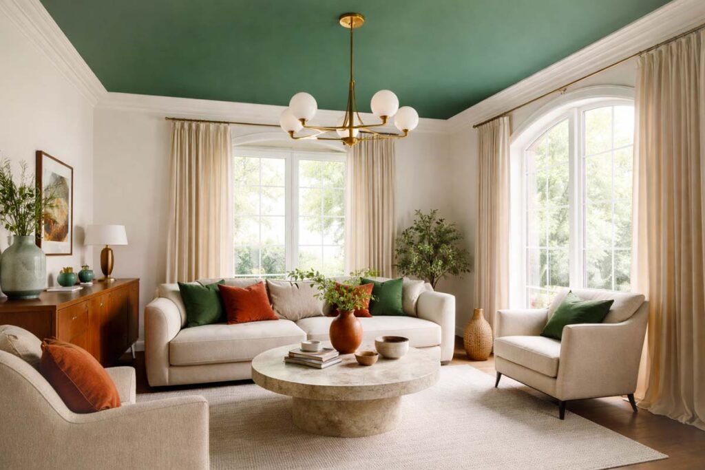 Pareti a contrasto: perché colorare il soffitto è la mossa audace che tutti copieranno quest’anno