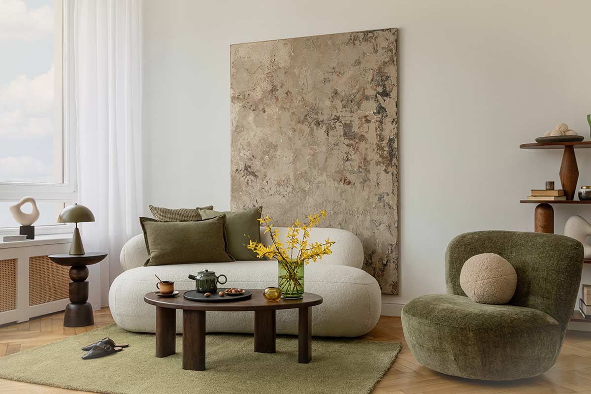 Addio angoli retti in soggiorno.