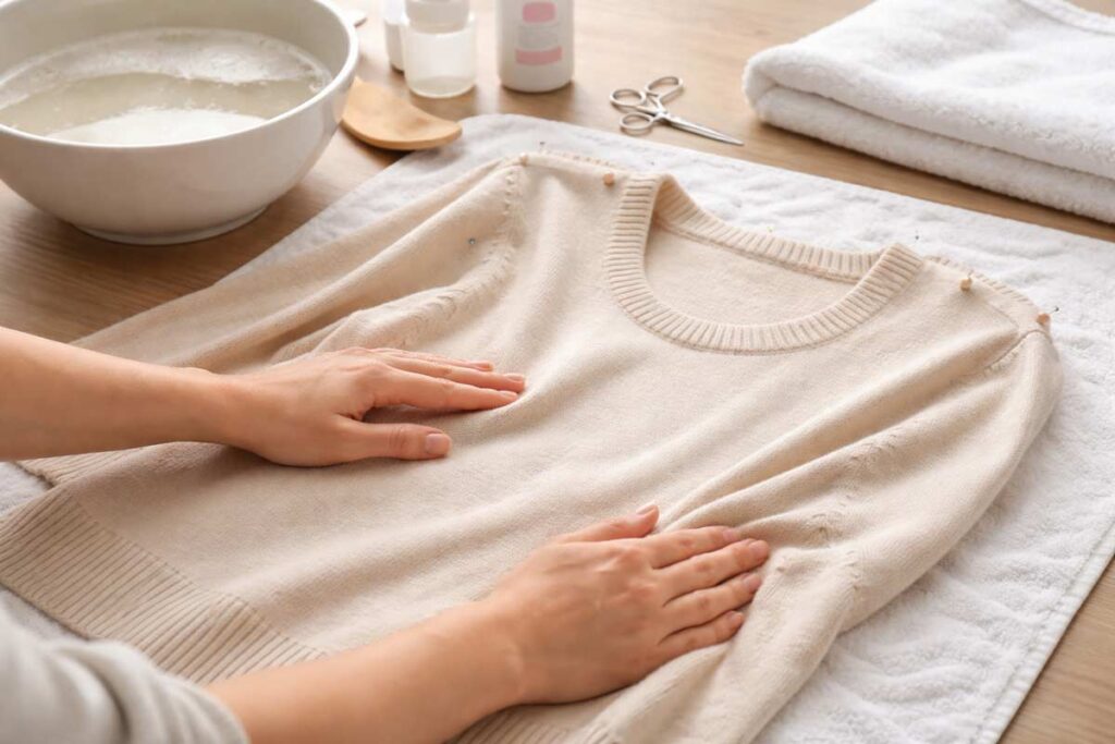 Come allargare un capo in cashmere rimpicciolito senza deformare le cuciture