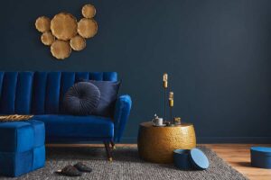 Blu velluto e oro caldo