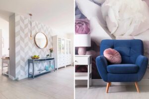 Carta da parati su una sola parete.